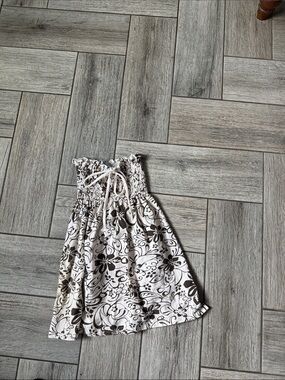 Smocked Floral Tube Dress for Kids - Black & White